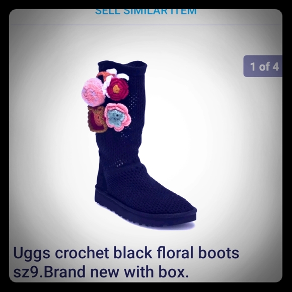 black crochet uggs